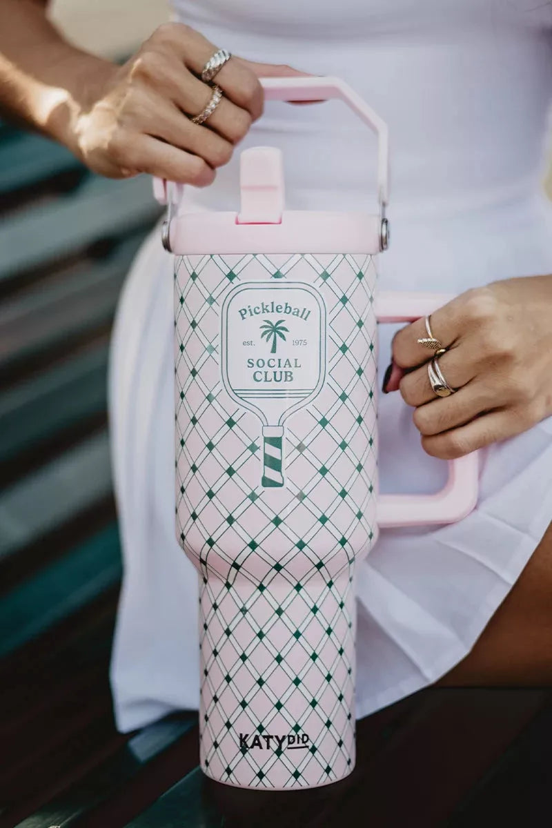 Pickleball Social Club Tumbler with Handle