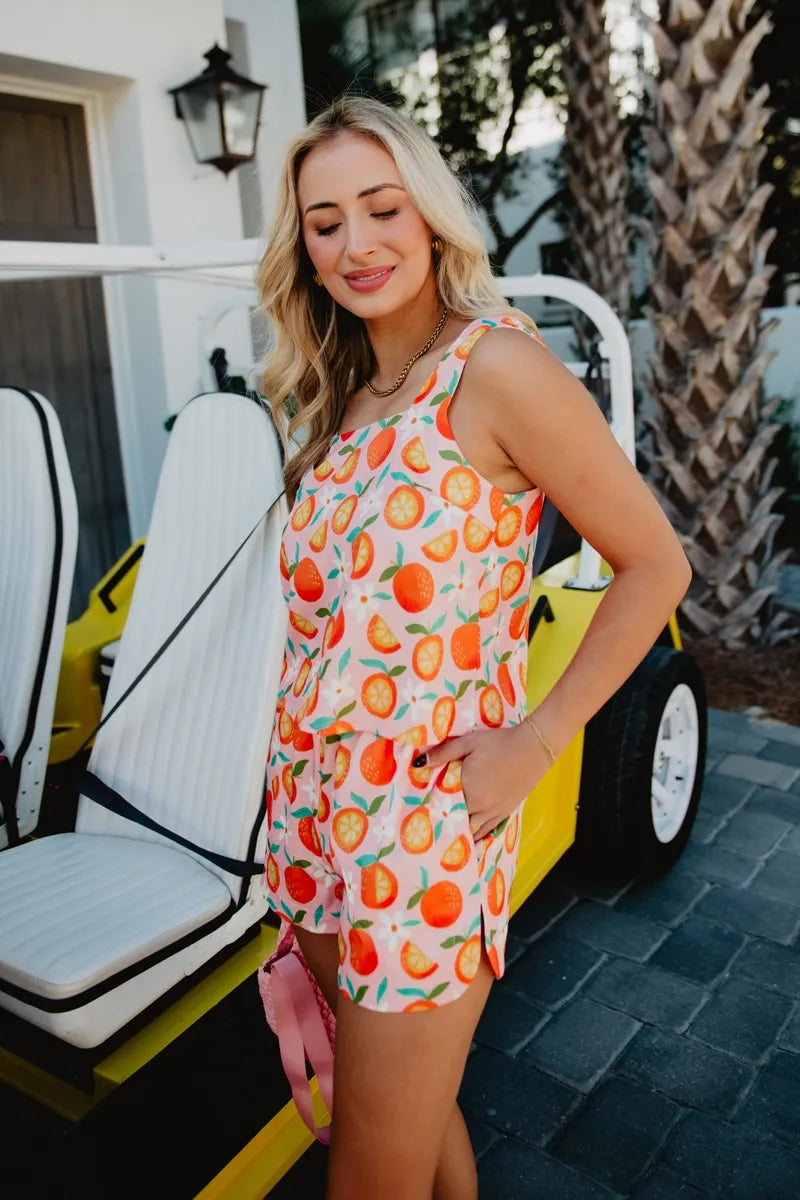 Sweet Oranges Summer Two Piece Set
