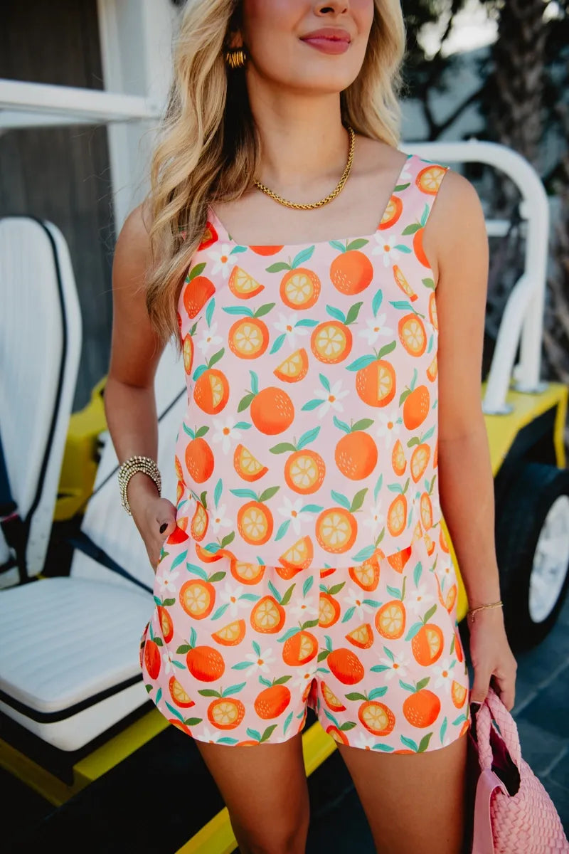 Sweet Oranges Summer Two Piece Set