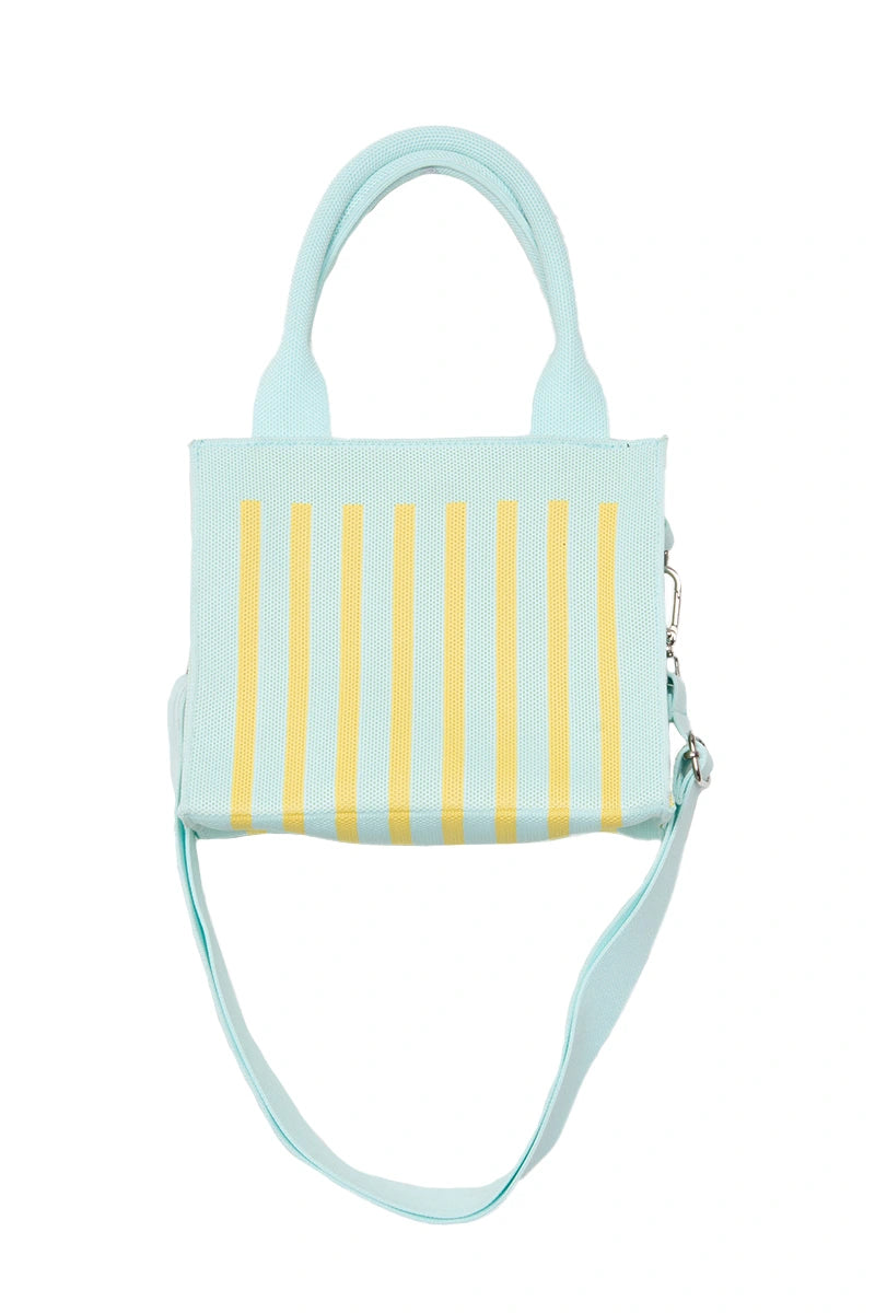 Mint Striped Structured Mini Tote Purse