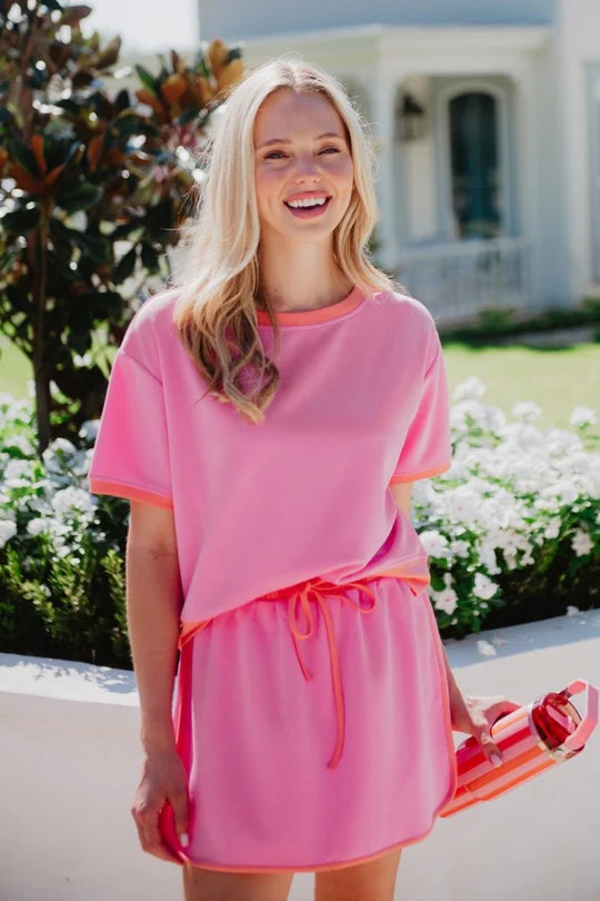 Pink and Orange Matching Skirt Set