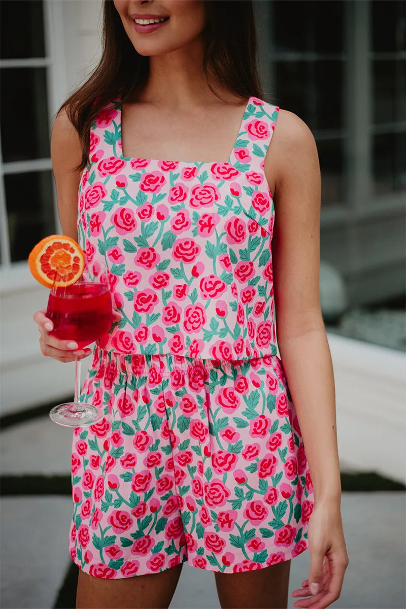 Whimsical Roses Floral Two Piece Set