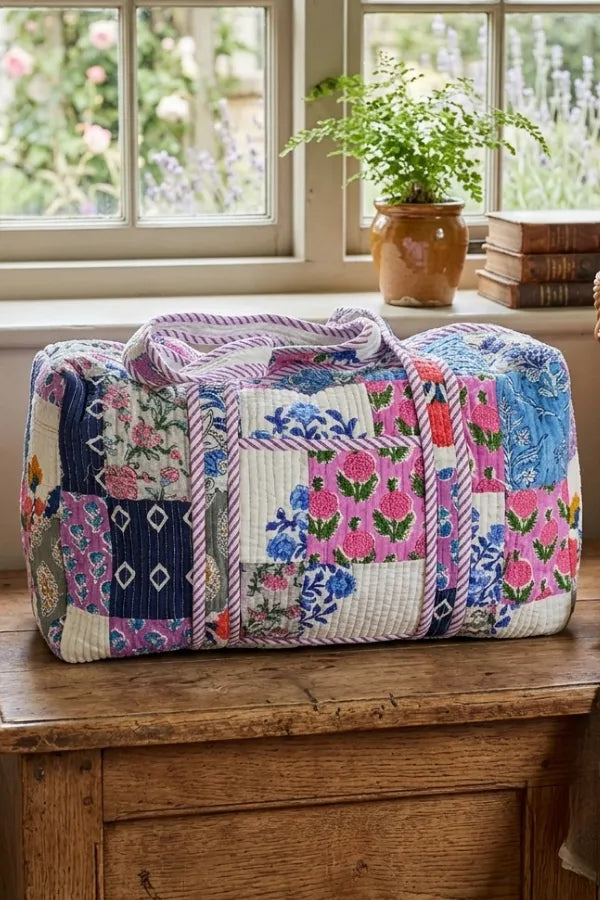 Luna Floral Patchwork Print Duffel Bag