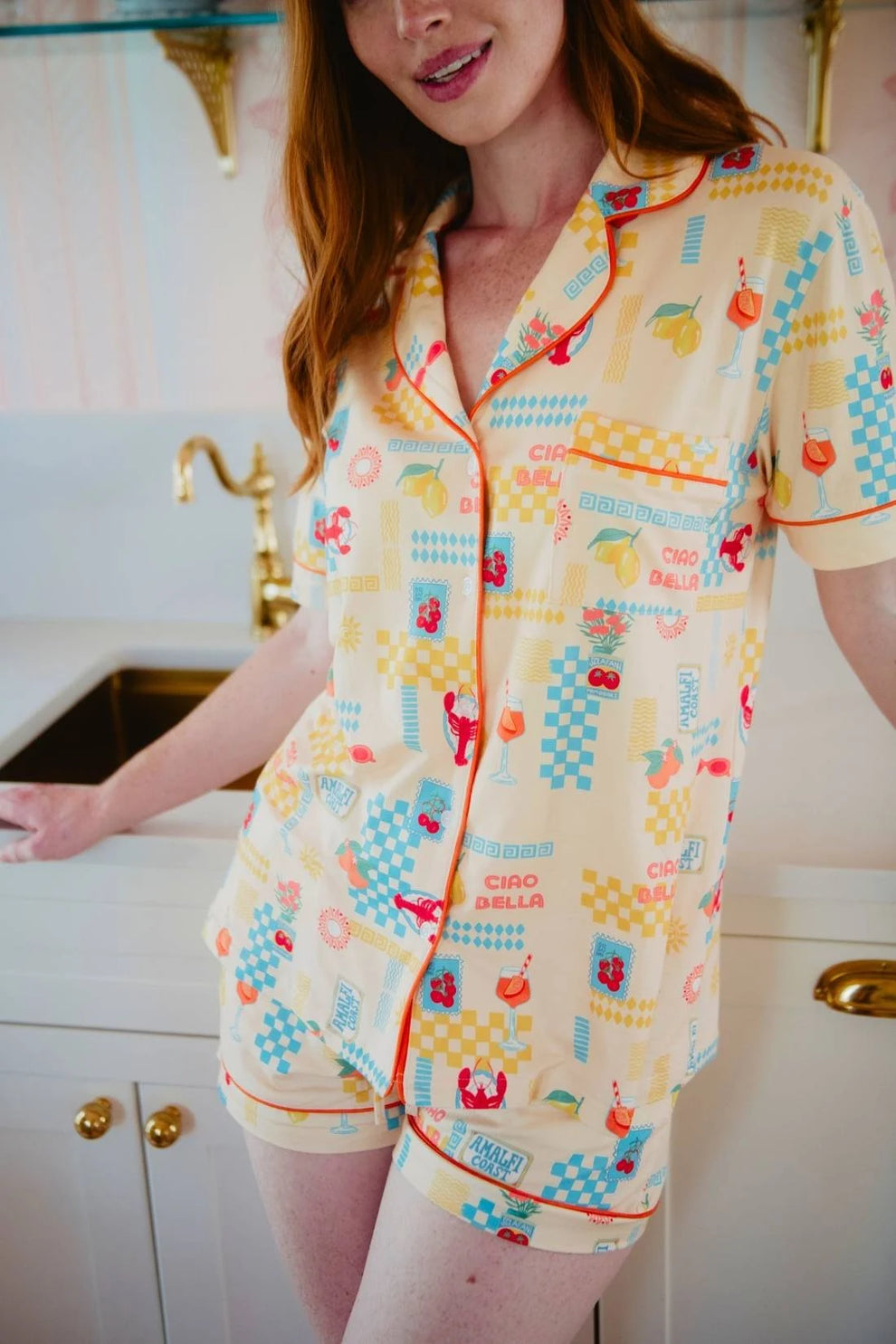 Italian Summer Pajama Short Set